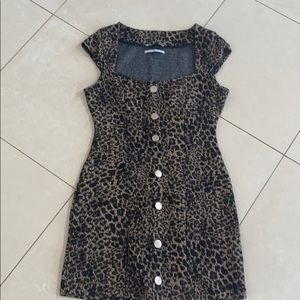 Urban outfitters leopard print button front dress